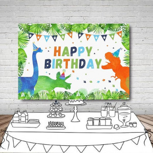 Fundal foto Happy Birthday tematica dinozauri, poliester , 150 x 210 cm - Img 2