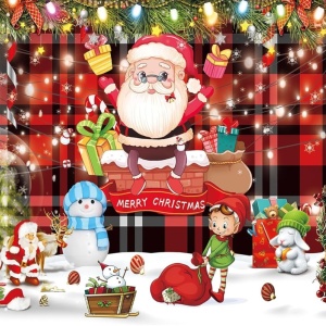 Fundal foto pentru Craciun YinQin, vinil, multicolor, 120 x 180 cm