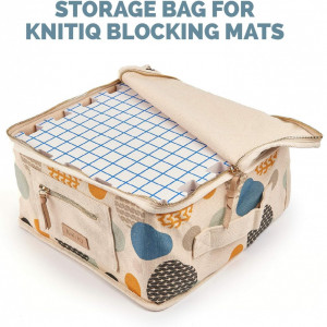 Geanta de depozitare pentru covoras de blocare KNITIQ, bumbac, multicolor