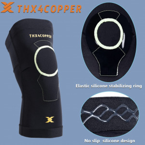 Genunchiera Thx4COPPER, textil/cupru, negru, marimea XXL