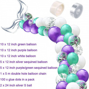 Ghirlanda de baloane tip sirena ALHX, latex, multicolor, 45 piese - Img 7