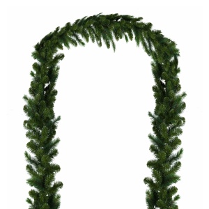 Ghirlanda pentru Craciun Florista, PVC/metal/carton, verde inchis, 270 x 30 cm