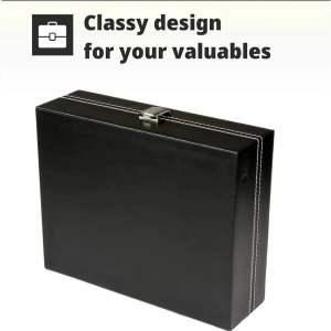 H&S cutie cu capac din sticla pentru 10 ceasuri, 22.5x7.5x20.5 cm, cu pernite, negru - Verificat A · Re-Bloom - Img 5