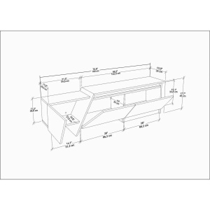 Hanah Home comoda TV, PAL melaminat, 180x35x28.6 cm, grosime 18mm, gri/alb - Verificat A · Re-Bloom - Img 5