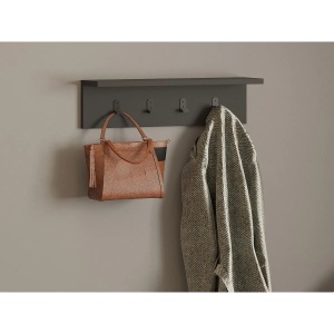 Hanah Home cuier de perete, PAL melaminat 18mm, 60x16.3x14.5 cm, design scandinav, antracit - Verificat A · Re-Bloom - Img 5