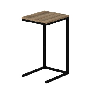 Hanah Home masa laterala, PAL melaminat 18mm + cadru metalic, 35x40x65 cm, nuc - Verificat A · Re-Bloom
