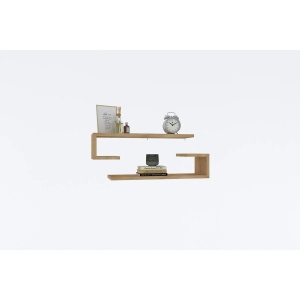 Hanah Home raft de perete, PAL melaminat 18mm, 60x19.6x15 cm, set 2 bucati, design scandinav, stejar safir - Verificat A · Re-Bloom - Img 4
