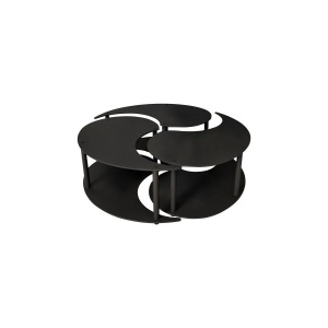 Hanah Home set 3 masute de cafea, MDF 100%, diametru 70 cm, inaltime 38 cm, picioare kraft comprimat, negru - Verificat A · Re-Bloom