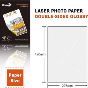 Hartie foto lucioasa pentru laser dublu fata KOALA A3, 200 g/m², 100 bucati