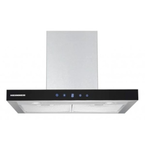 Hota decorativa Heinner DCH-650TIX, Latime 60cm, Putere absorbtie 595.8m3/h, Control touch, Timer, Iluminare LED, Inox + Sticla neagra - Img 1