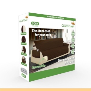 Husa canapea Orange Donkey, pentru 3 locuri, maro, 279x177 cm, Resigilat, Grad A - Img 2