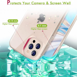 Husa cu snur pentru iPhone 13 Pro UNDEUX, silicon/textil, alb/transparent, 6,1 inchi - Img 7