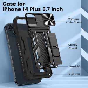 Husa de protectie compatibila cu iPhone 14 Pro 5G 2022 HWeggo, policarbonat/poliuretan, negru, 6,7 inchi - Img 7