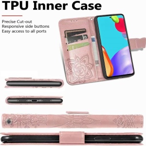 Husa de protectie flip pentru Oppo A54 5G/A74 5G Jiafei, TPU/piele PU, roz, 6,5 inchi