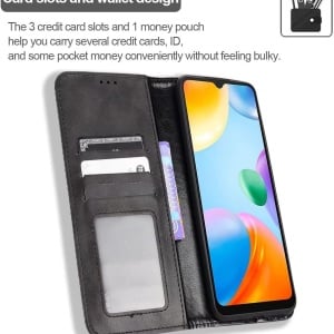 Husa de protectie flip pentru Sony Xperia 10 IV Atisijie, TPU/piele PU, negru, 6 inchi