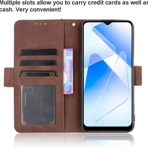 Husa de protectie flip pentru Sony Xperia 10 IV RonRun, TPU/piele PU, maro, 6 inchi