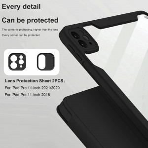 Husa de protectie pentru iPad Pro 11 Caz 2021/2020/2018 Tasnme, TPU, negru - Img 7