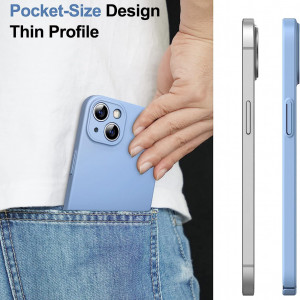 Husa de protectie pentru iPhone 14 Plus JETech, policarbonat, albastru, 6,7 inchi