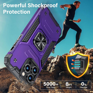 Husa de protectie pentru iPhone 14 Pro Vakoo, TPU, violet/negru, 6,1 inchi