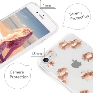 Husa de protectie pentru iPhone 7/iPhone 8/iPhone SE (2020) Imikoko, TPU, transparent/rose gold, 4,7 inchi