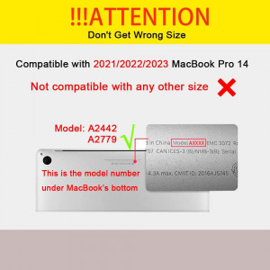 Husa de protectie pentru MacBook Pro 2021-2023 Mushui, plastic, multicolor, 14 inchi - Img 8
