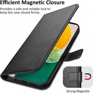 Husa de protectie pentru Samsung Galaxy A13 5G USLAI, piele PU, negru, 6,6 inchi