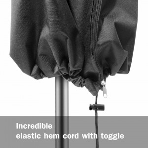Husa de protectie pentru umbrele rezistent la UV Bodium, negru, tesatura Oxford/plastic, 190 x 26/56 cm - Img 2