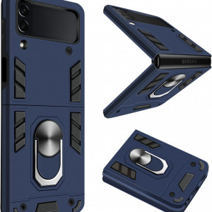 Husa de protectie Samsung Galaxy Z Flip 3 QSEVNSQ, policarbonat, negru/albastru