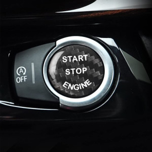 Husa pentru butonul Start/Stop masina Kipalm, fibra de carbon, negru/alb, 2.5 cm - Img 4
