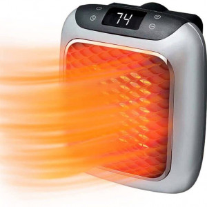 Incalzitor ventilator cu termostat Sousnous, 800W, gri/negru, 12 x 8 x 14 cm - Img 1