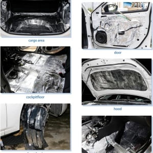 Insonorizant auto Sourcing Map, spuma/aluminiu, argintiu/bej, 6 mm x 60 cm x 100 cm