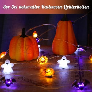 Instalatie cu 30 de LED-uri pentru Halloween LUSHARBOR, plastic/metal, multicolor, 10 m 