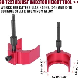 Instrument reglare/inaltare injectoare J-42083, 9U-7227, 9S-9082 pentru Caterpillar X Autohaux, otel/aliaj de aluminiu, negru/rosu/argintiu