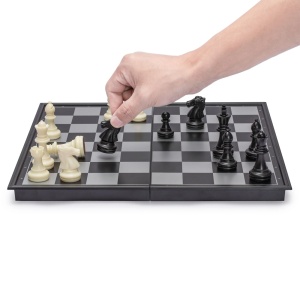 Joc de societate 3 in 1 de sah, table si dame RCO, 62 piese magnetice, pliabil, 25 x 25 cm, CB01 - Img 4