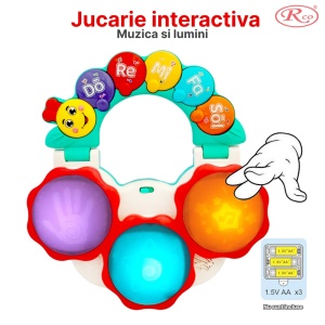 Jucarie Interactiva Muzicala cu functii si lumini, mini toba Omiduta RCO, 26x24x6 cm, +12 luni, WW7015 - Img 3