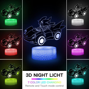 Jucarie lumina de noapte 3D cu telecomanda Guotopjia, 16 culori, LED, 21 x 15 cm - Img 7