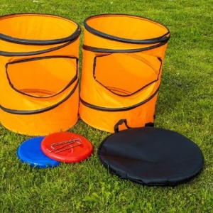 Jucarie pentru copii interactiva si indemanare, Van Der Meulen SportX, 2 Frisbee cu 2 porti speciale pentru marcat, suport pastrare si cuie speciale fixare in gazon - Img 2