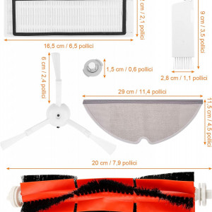 Kit de 13 piese de schimb pentru Xiaomi Roborock Topteam, plastic/textil, multicolor - Img 7