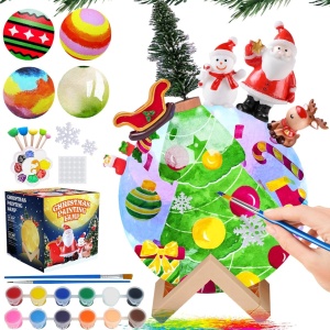 Kit de artizanat pentru Craciun Onlyfun, lemn/plastic, multicolor