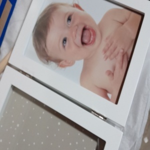 Kit rama foto cu 2 amprente mulaj, Navaris, alb, 22 x 17 x 2.2 cm, Resigilat, Grad A - Img 2