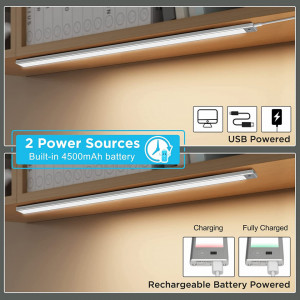 Lampa de bucatarie SOAIY, magnetic, 2700 K - 6500 K, aluminiu/policarbonat, 4500mAh, 60 cm - Img 6