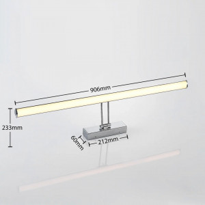 Lampa pentru oglinda Sanya, LED, metal/plastic, crom/alb, 90,6 x 23,3 x 6 cm - Img 5