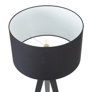 Lampadar Asmo, metal/tesatura, negru, 45 x 159 cm