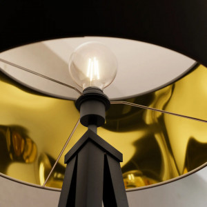 Lampadar Benik, metal/tesatura, negru/auriu, 50 x 153 cm - Img 5