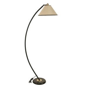 Lampadar Cromartie, metal/textil, negru/alb, 30 x 170 cm