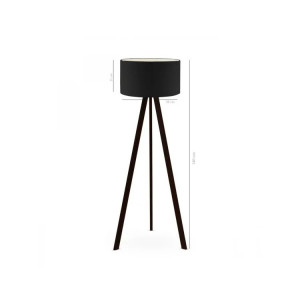 Lampadar Insignio, PVC/MDF, negru, 140 x 21 x 38 cm