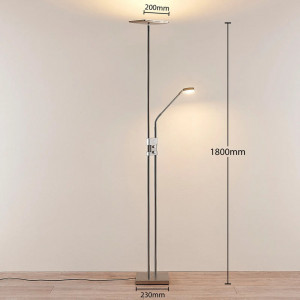 Lampadar Jonne, LED, metal, argintiu, 23 x 23 x 180 cm - Img 7