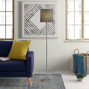 Lampadar Patience, metal/textil, argintiu/gri, 158,5 x 28 x 28 cm