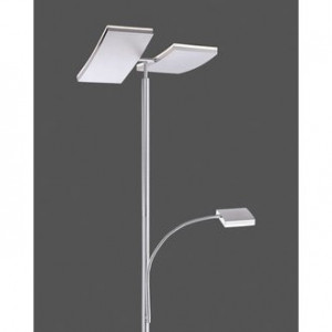 Lampadar Ruben, LED, dimmer tactil, acril/ metal, alb/ argintiu, 61 x 182 x 62 cm