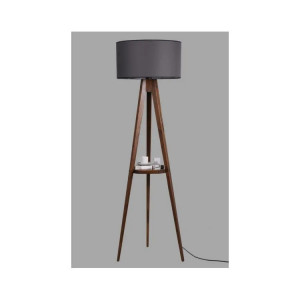  Lampadar Savannah, lemn/textil, maro inchis/gri inchis, 24 x 45 x 153 cm
